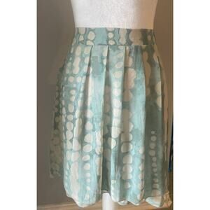 LA FEE MARABOUTEE Skirt Green Print Chiffon, Size 38, Small